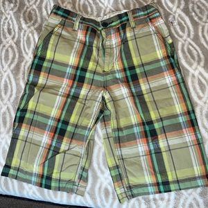 Boy’s Old Navy Green Plaid Bermuda Shorts